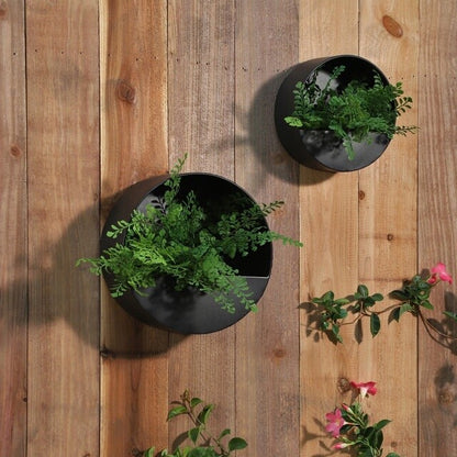 Metal 9&12 Wall Planters, Black