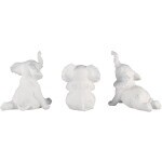 Stone Look Yoga Elephant, White made of resin