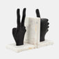 S/2 Hand Sign Bookends, Black-OPEN BOX