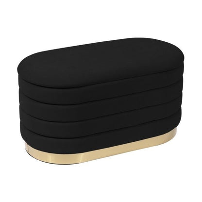 LILLIAN BLACK VELVET STORAGE BENCH