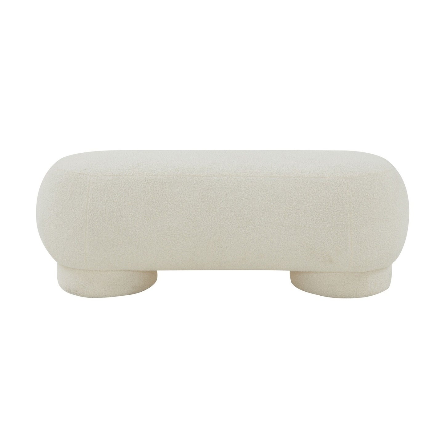 MARA CREAM VEGAN SHEARLING OTTOMAN