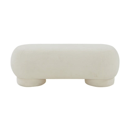 MARA CREAM VEGAN SHEARLING OTTOMAN