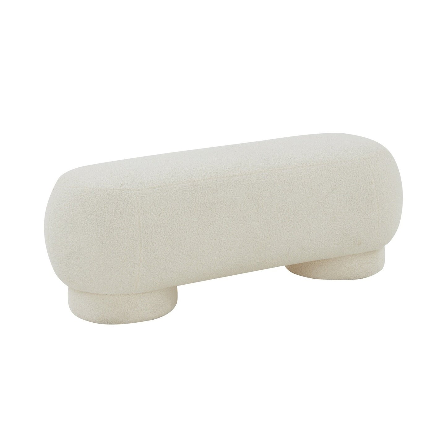 MARA CREAM VEGAN SHEARLING OTTOMAN