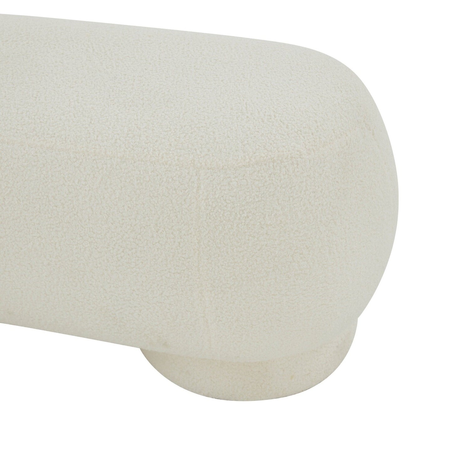 MARA CREAM VEGAN SHEARLING OTTOMAN