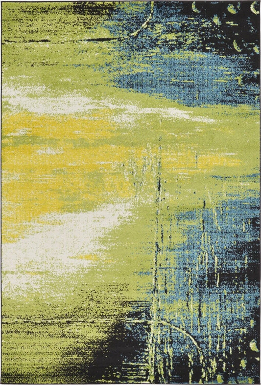 Light Green Lyon Rectangle Rug (6x9)