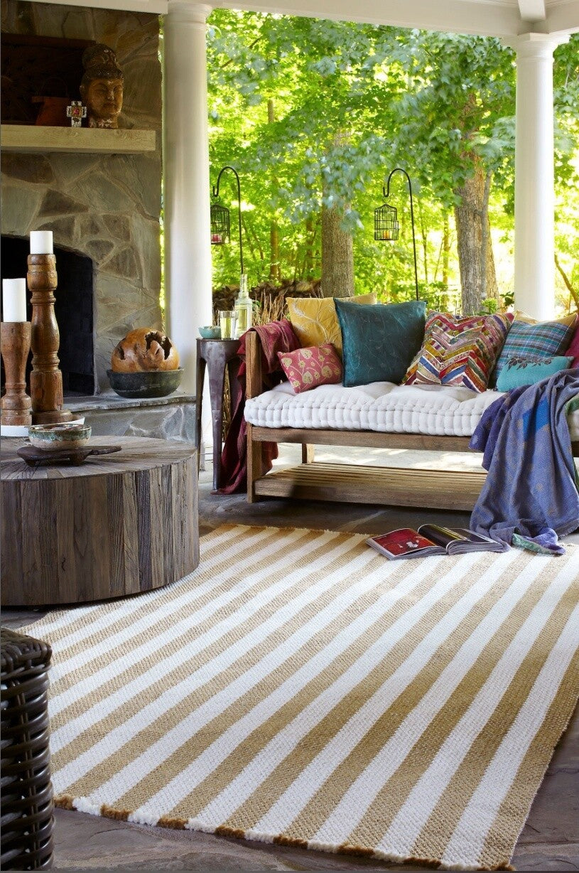 Morrow Mountain 0085 Beige Stripe 750 Area Rug (5x8)