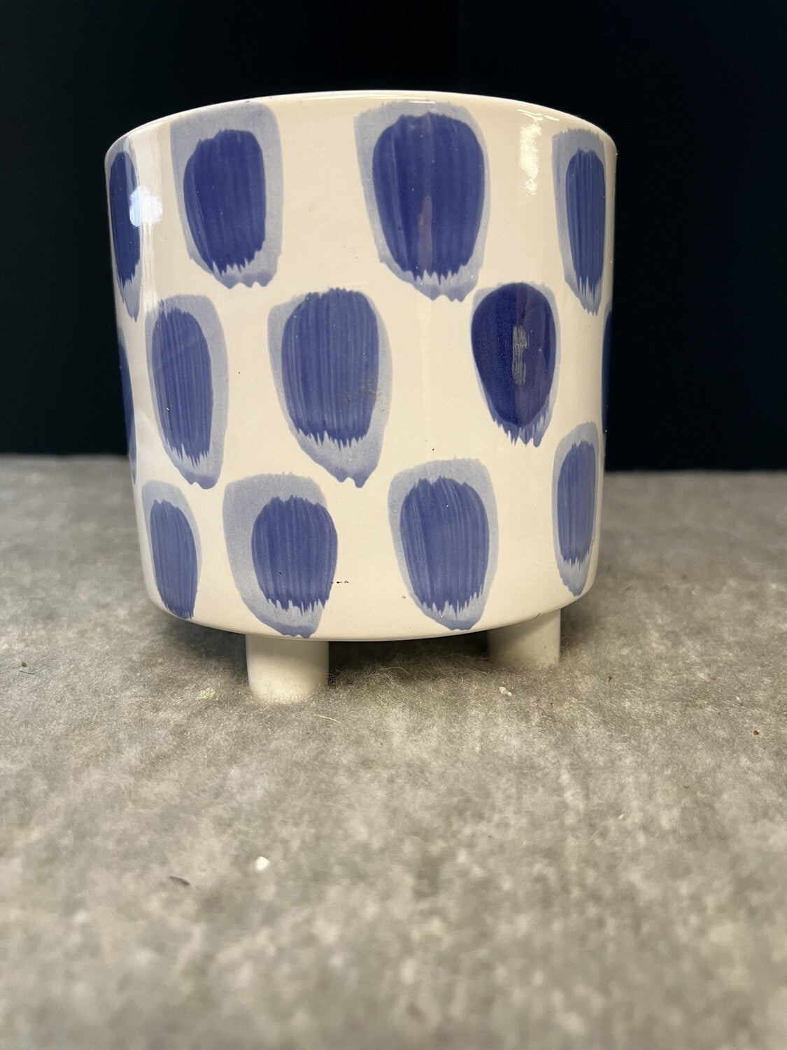 White & Blue Planter- Open Box