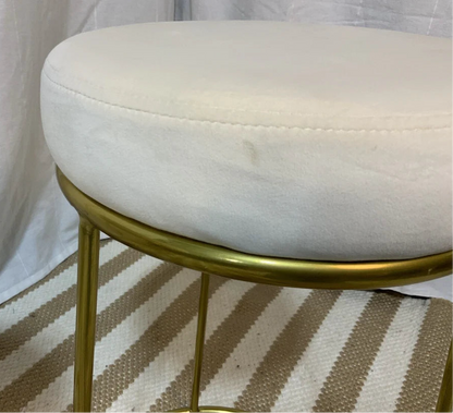 White Velvet Bar Stools, SET OF 2