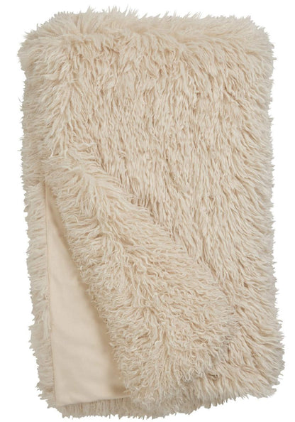 Cream Mongolian Faux Fur Throws