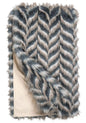 Signature Series Grey Chevron Faux Fur Throws