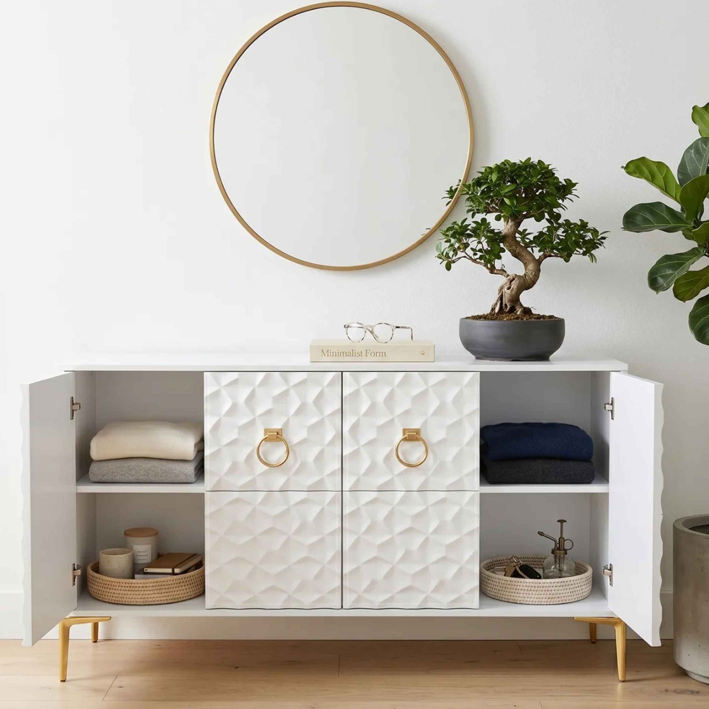Wood Console Cabinet