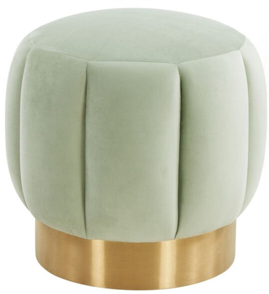 Mint Channel Tufted Ottoman