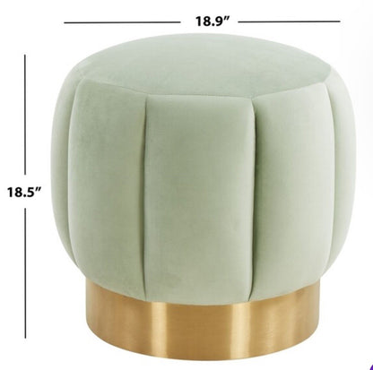 Mint Channel Tufted Ottoman