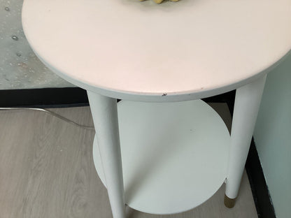 Modern White Pedestal Side Tables (SET OF 2) -Local Pick Up Only