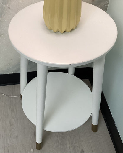 Modern White Pedestal Side Tables (SET OF 2) -Local Pick Up Only