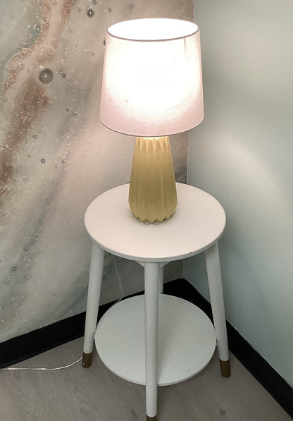 Modern White Pedestal Side Tables (SET OF 2) -Local Pick Up Only