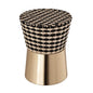 Madilyn Black, Off-white Metal Round Glam End Table- Local Pick Up Only