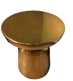 Round Gold Metal Pedestal Side Table-Local Pick Up Only