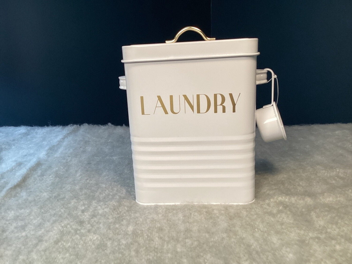 Laundry Tin with Cup- Open Box