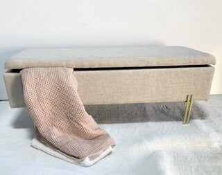 Modern Linen Fabric  Bench-OPEN BOX