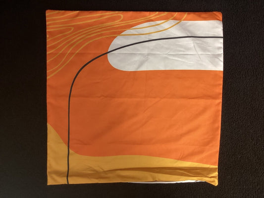 Orange Abstract Pillow Cover (18”x18”)-open box