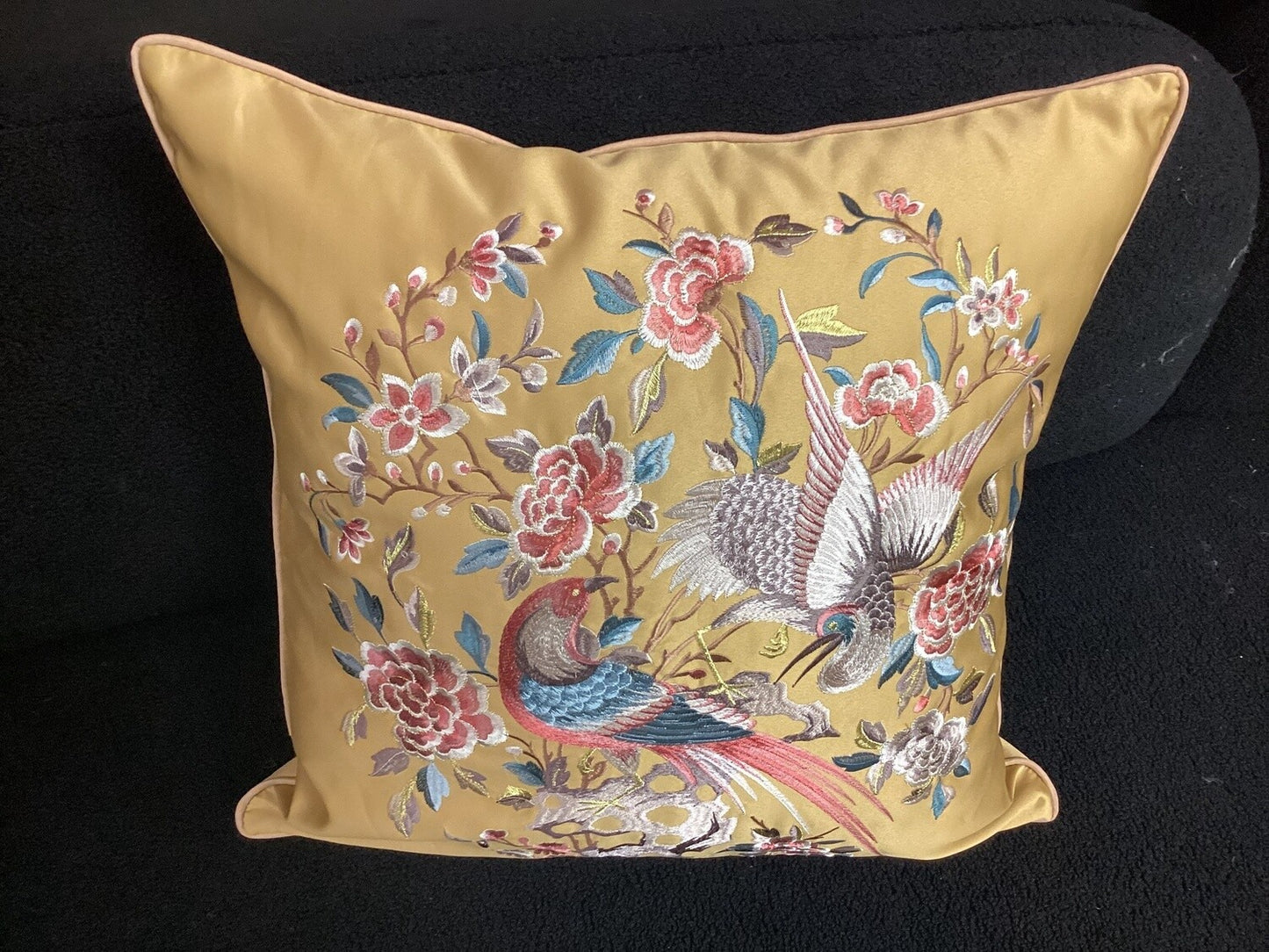 Embroidered Floral Pillow Cover - Open Box