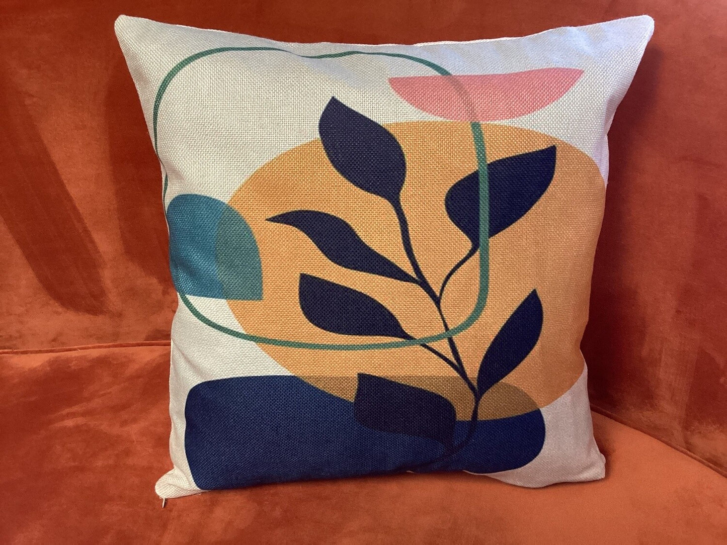 Leaf Abstract Pillow Cover (16”x16”)- Open Box