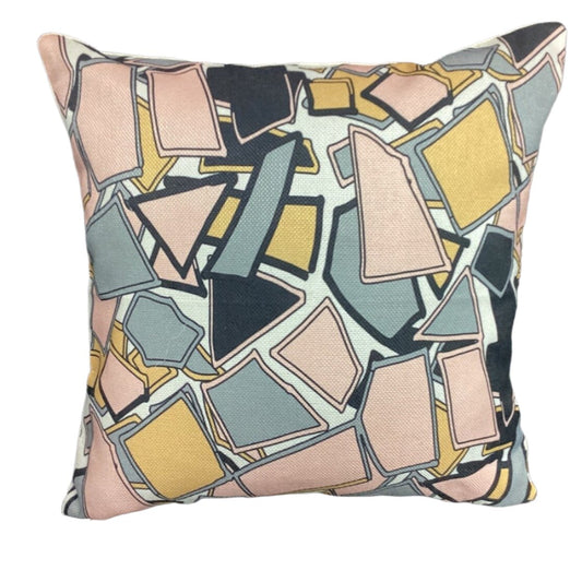 Pink Geometric Pillow Cover (16”x16”)