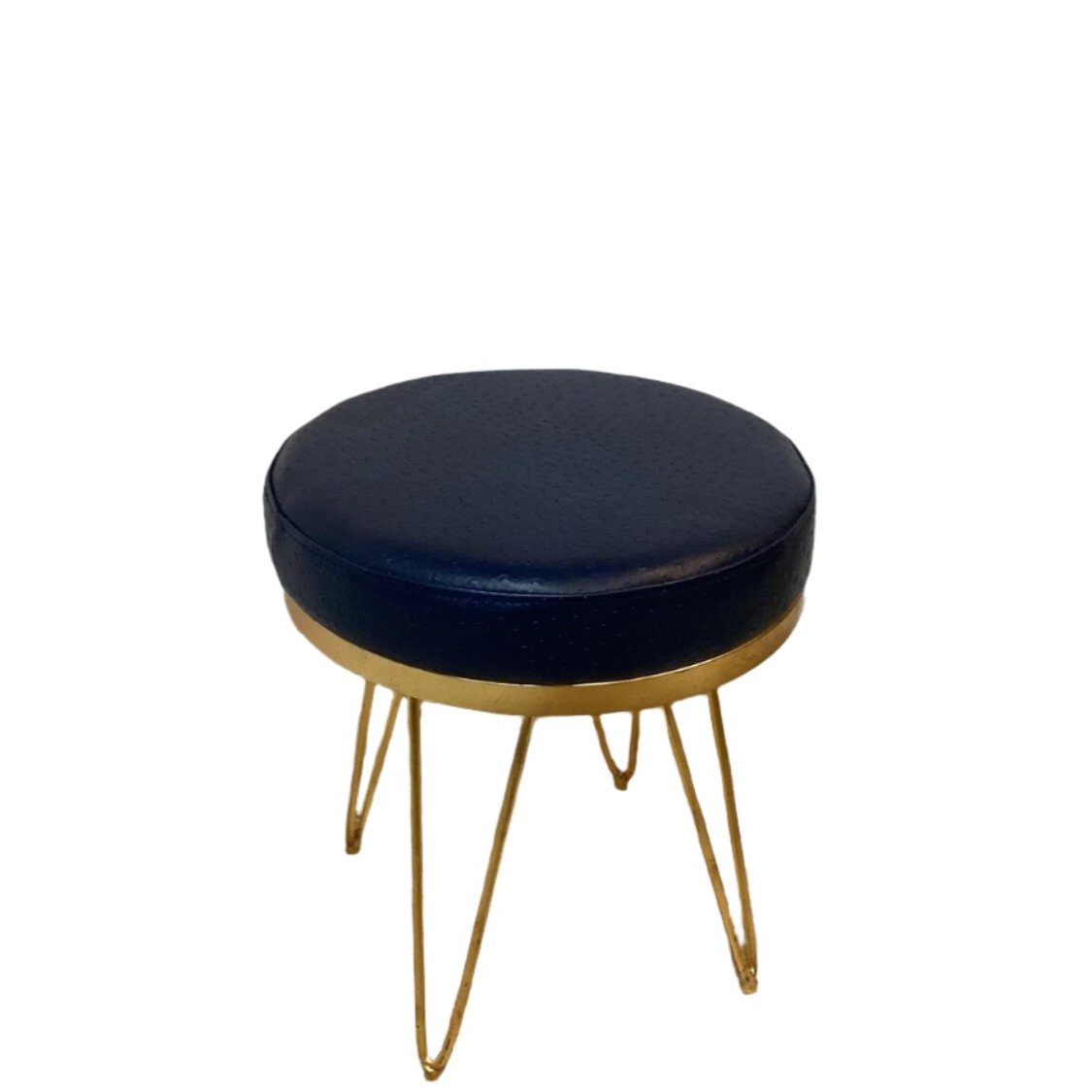 Faux Navy Leather Stool