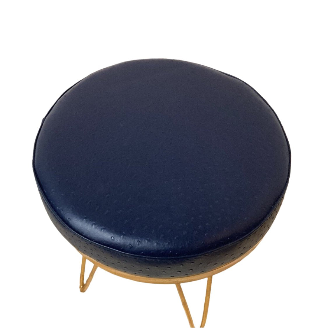 Faux Navy Leather Stool