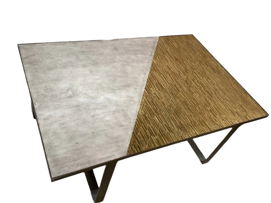 Metal mixed material coffee table-OPEN BOX