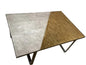 Metal mixed material coffee table-OPEN BOX