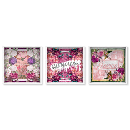 PINK CUBE FLORAL SET OF 3