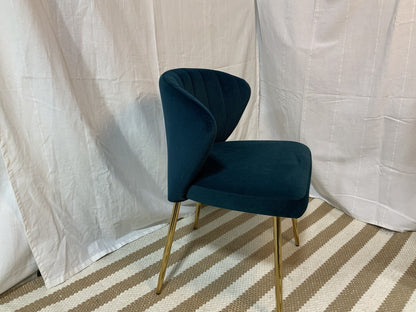 Dark teal faux velvet chair- LOCAL PICK UP ONLY