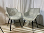 Gray suede chair with black wood legs SET OF 2 - Local Pick Up Only