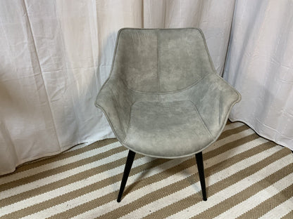 Gray suede chair with black wood legs SET OF 2 - Local Pick Up Only