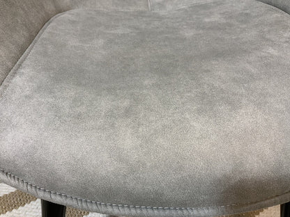 Gray suede chair with black wood legs SET OF 2 - Local Pick Up Only