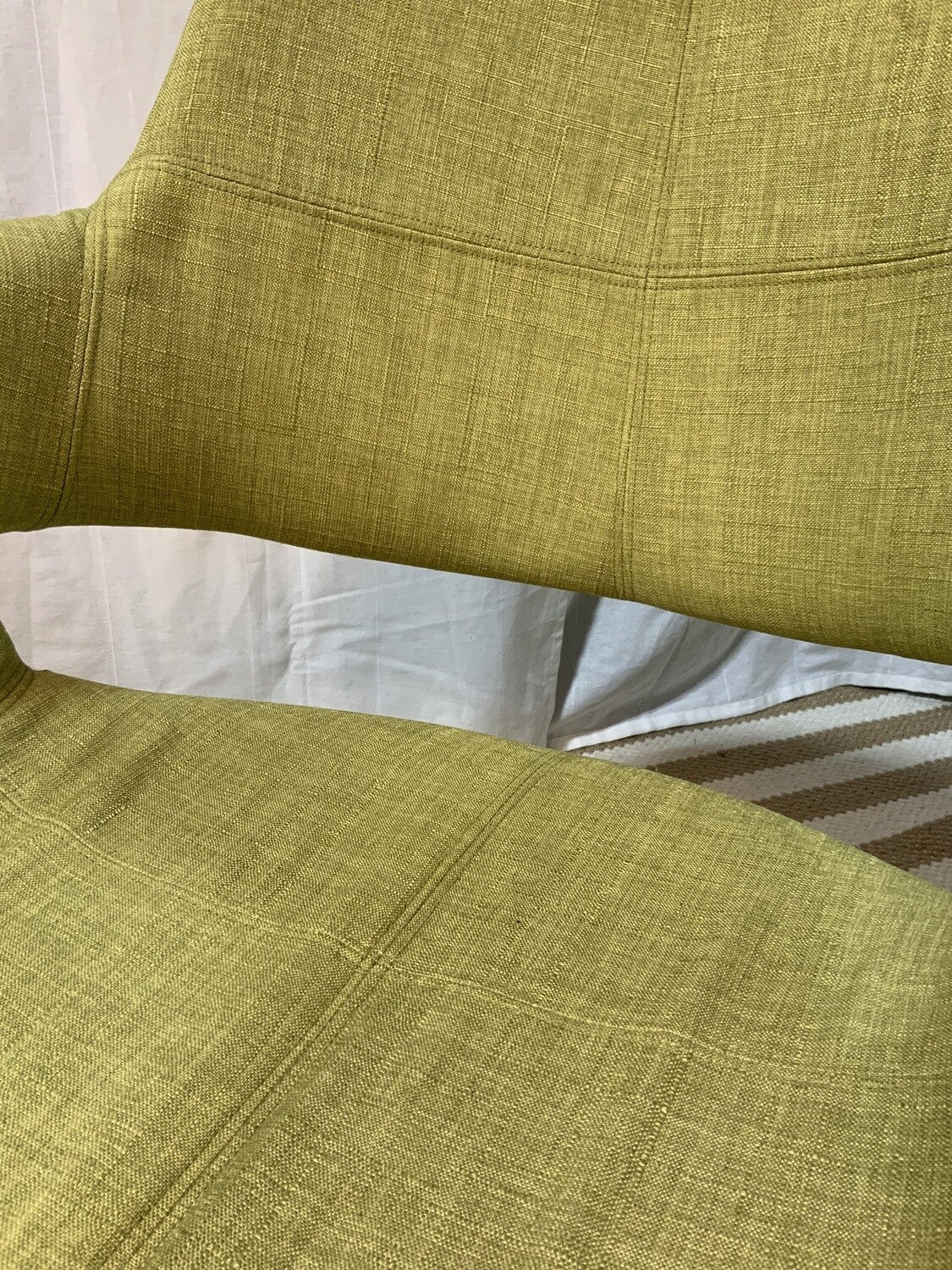 Green linen MCM accent chair - Local Pick Up Only