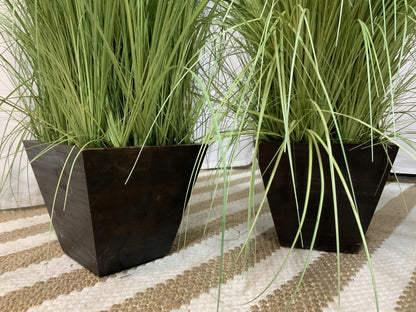 Faux grass in wood planter-OPEN BOX-8124