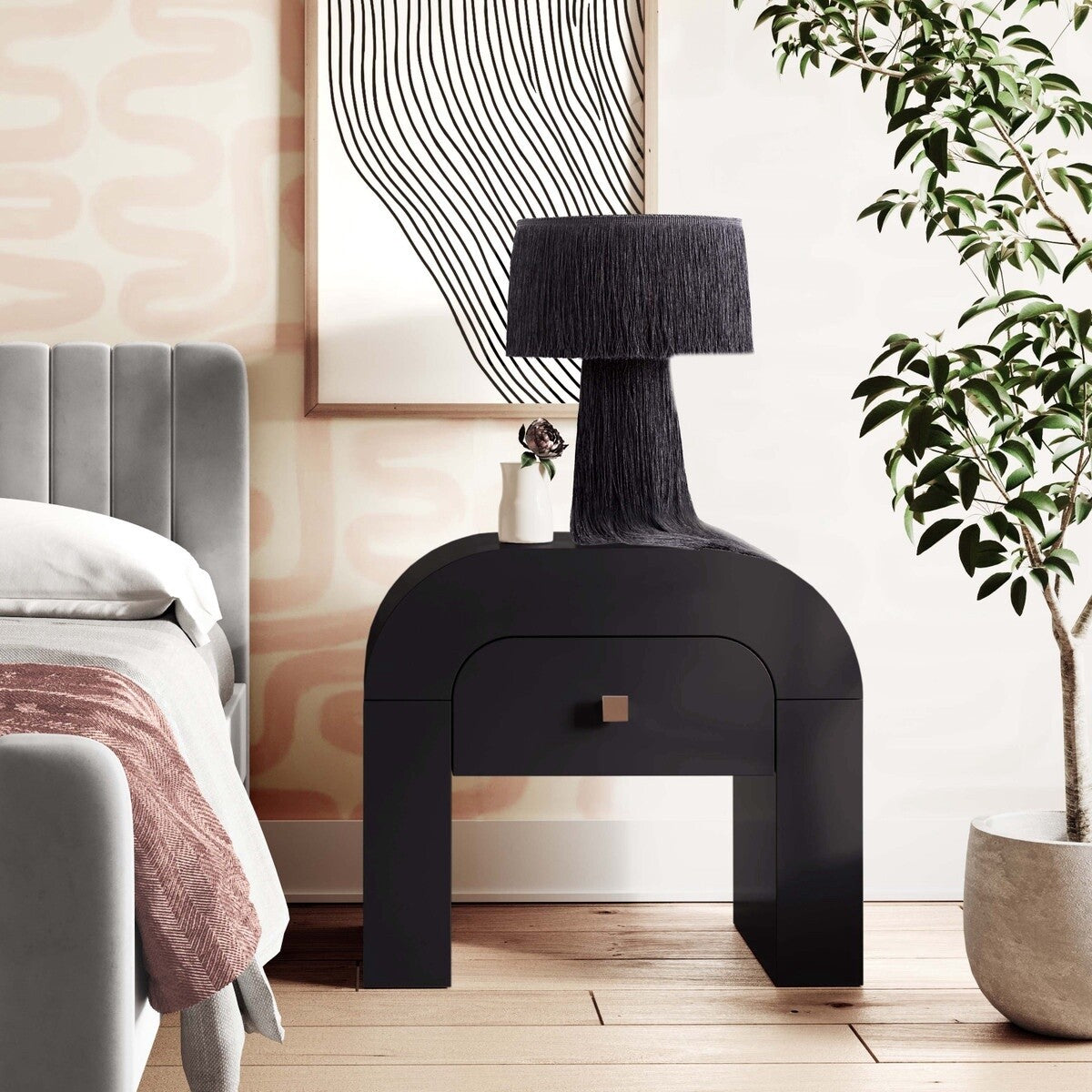 Hump Black Nightstand