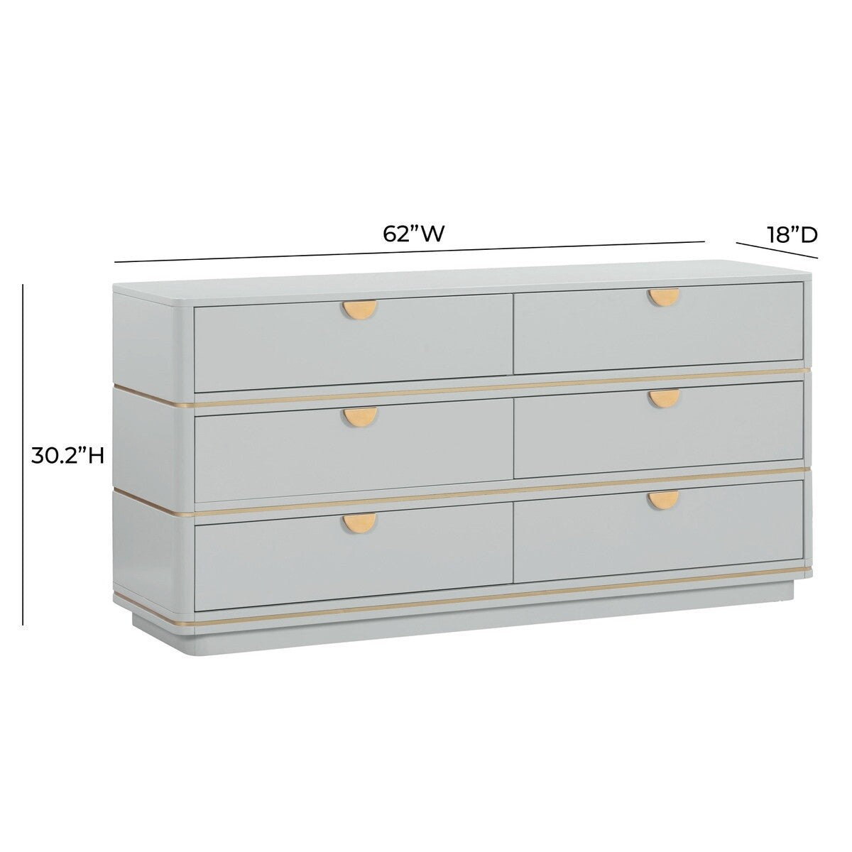 Julieta Grey 6 Drawer Dresser