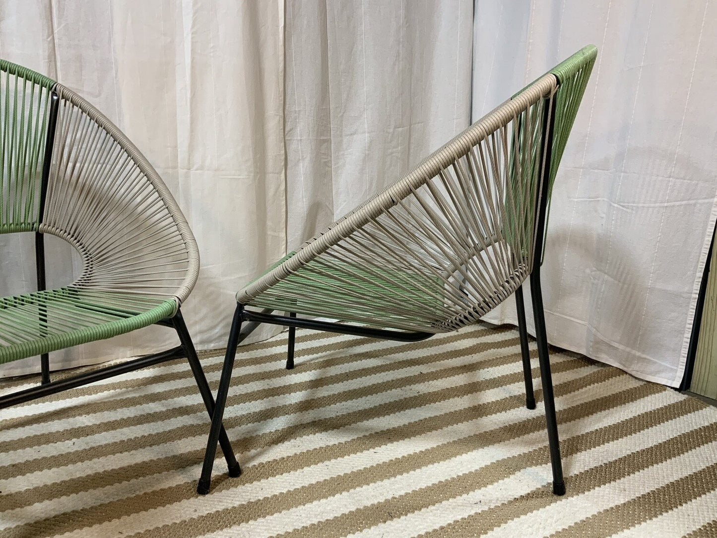 Green and gray outdoor chairs SET OF 2- Local Pick Up Only