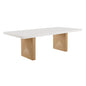 Madeline White Gloss and Natural Ash 92" Rectangular Dining Table