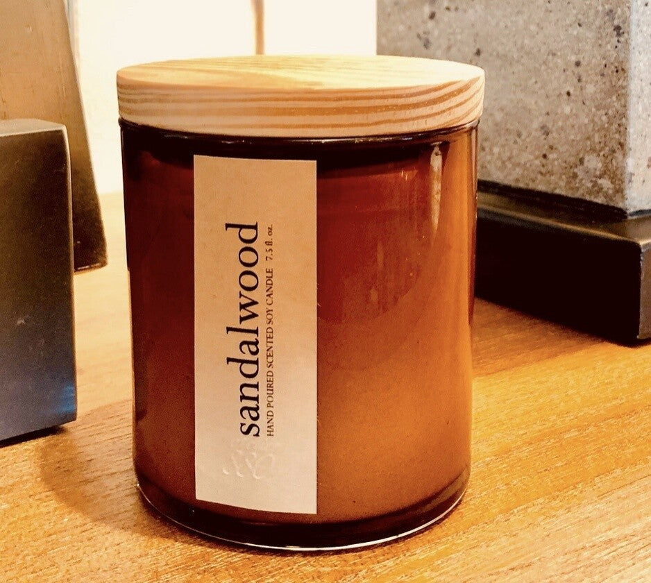 Sandalwood Scented Candle - Wood-OPEN BOX