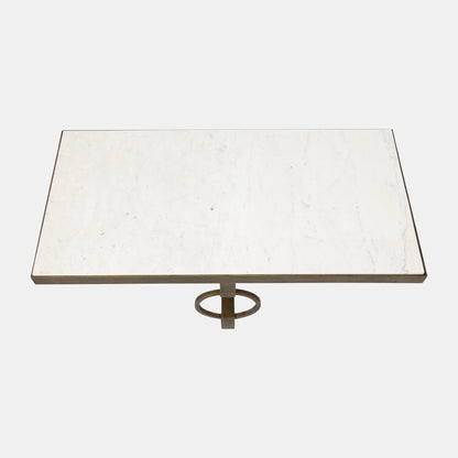 Metal, 48x18 Marble Top Coffee Table,