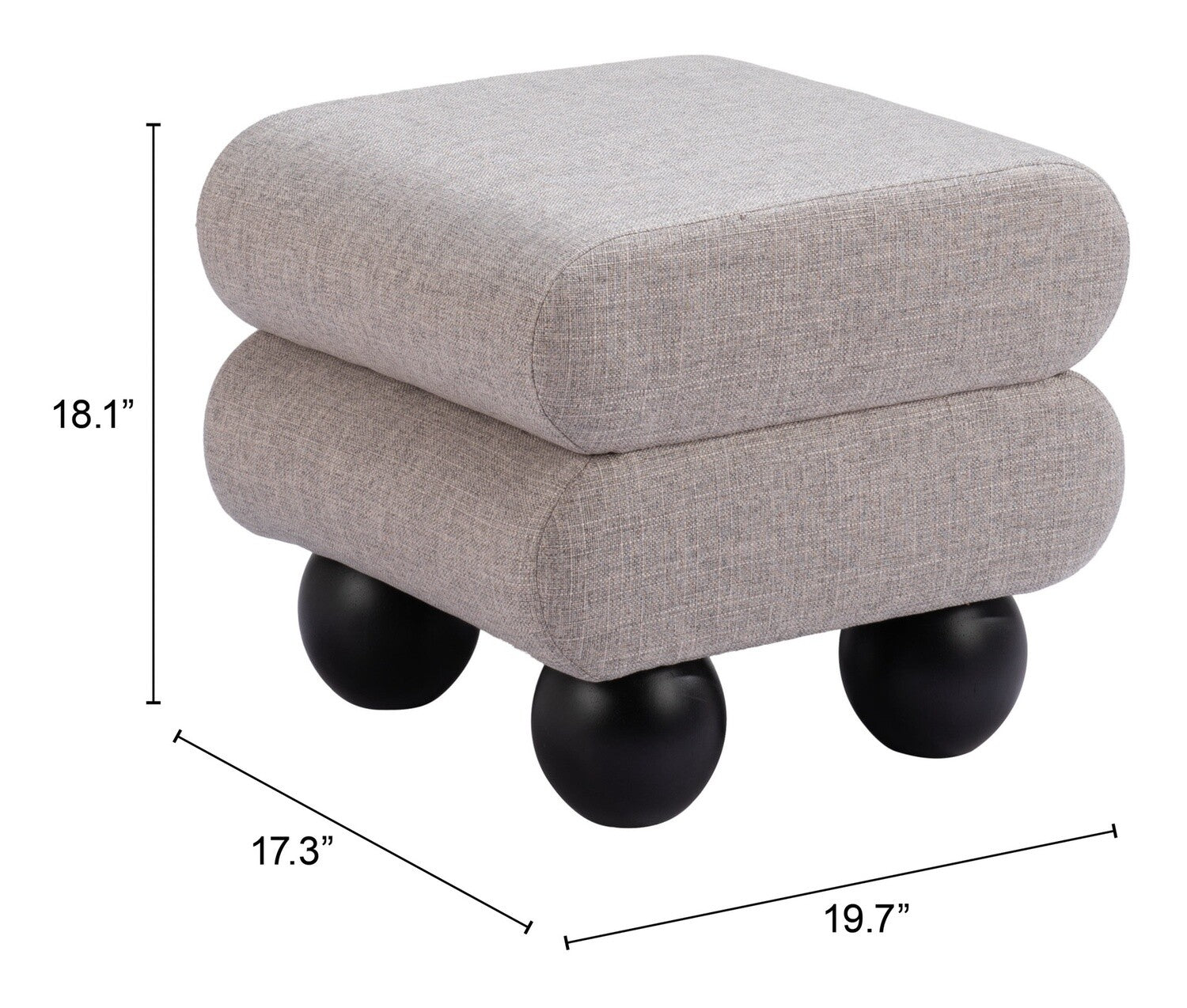 luxurious teddy fabric art deco ottoman