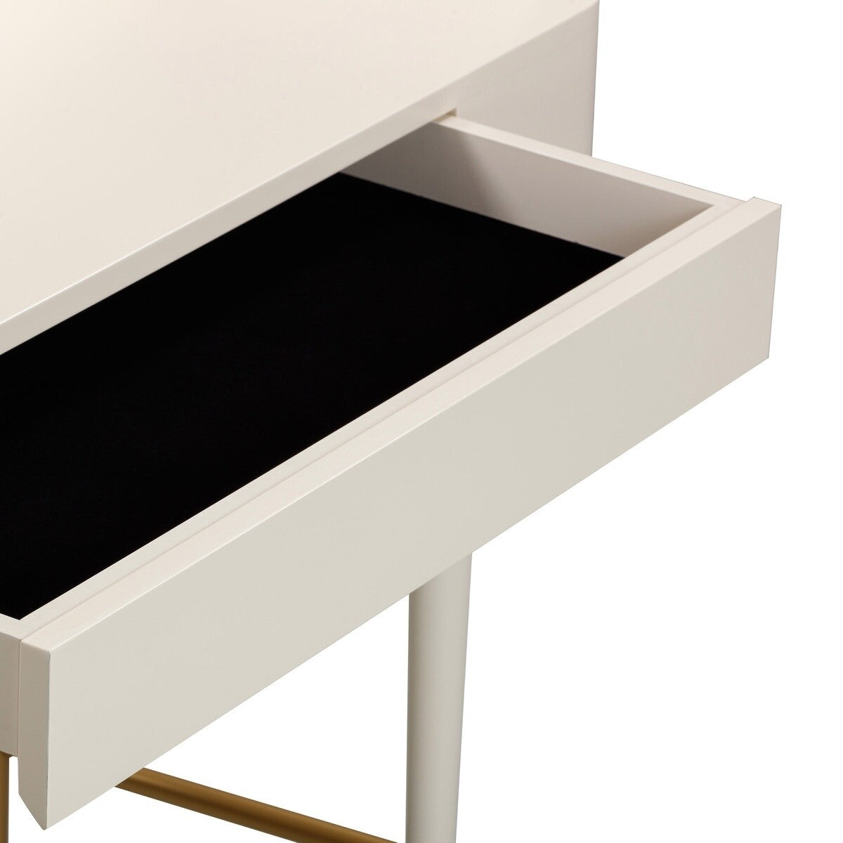 Penelope Taupe Vegan Leather Wrapped Vanity Desk-dropship