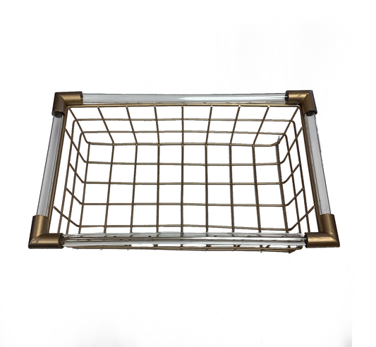 Gold Metal Basket W/ Acrylic Handles