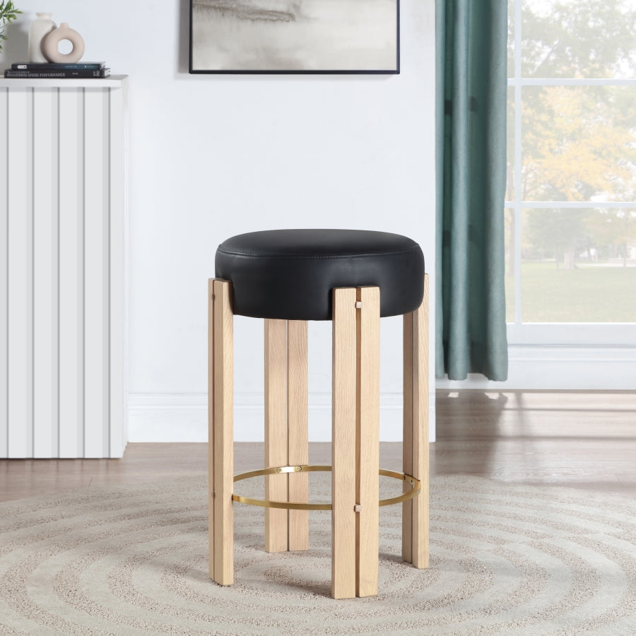 Backless Vegan Leather Counter Stool