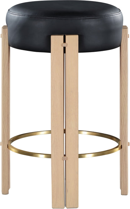 Backless Vegan Leather Counter Stool